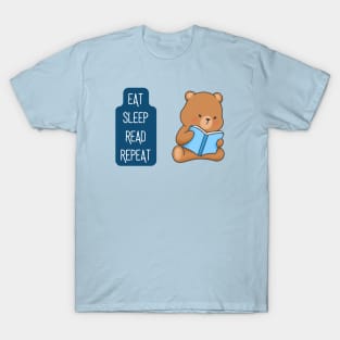 Cute teddy bear reading a book T-Shirt